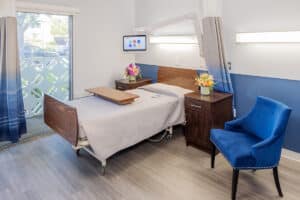 private room at Canyon Springs Post-Acute with wooden floors