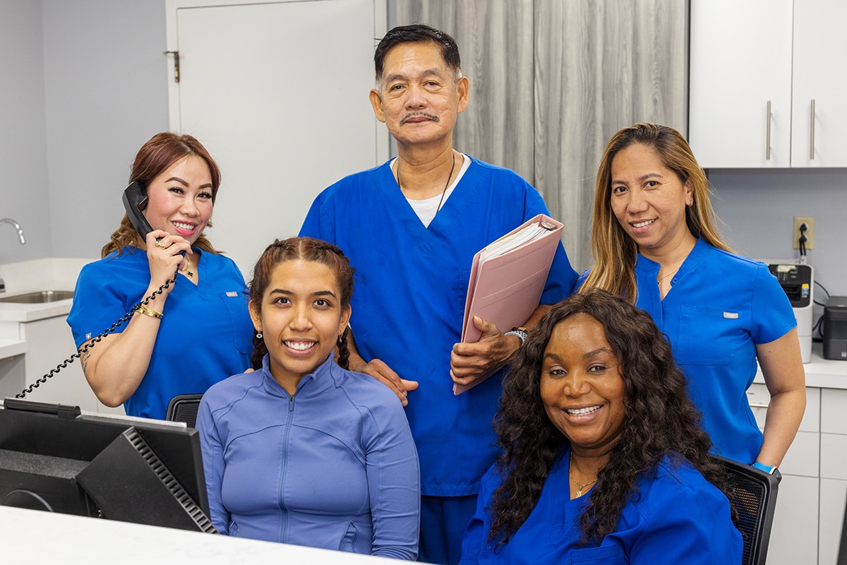 several nurses at the nurse's station at Canyon Springs Post-Acute